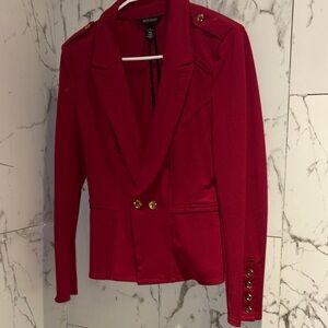 White House Black Market Red Blazer with Gold Buttons